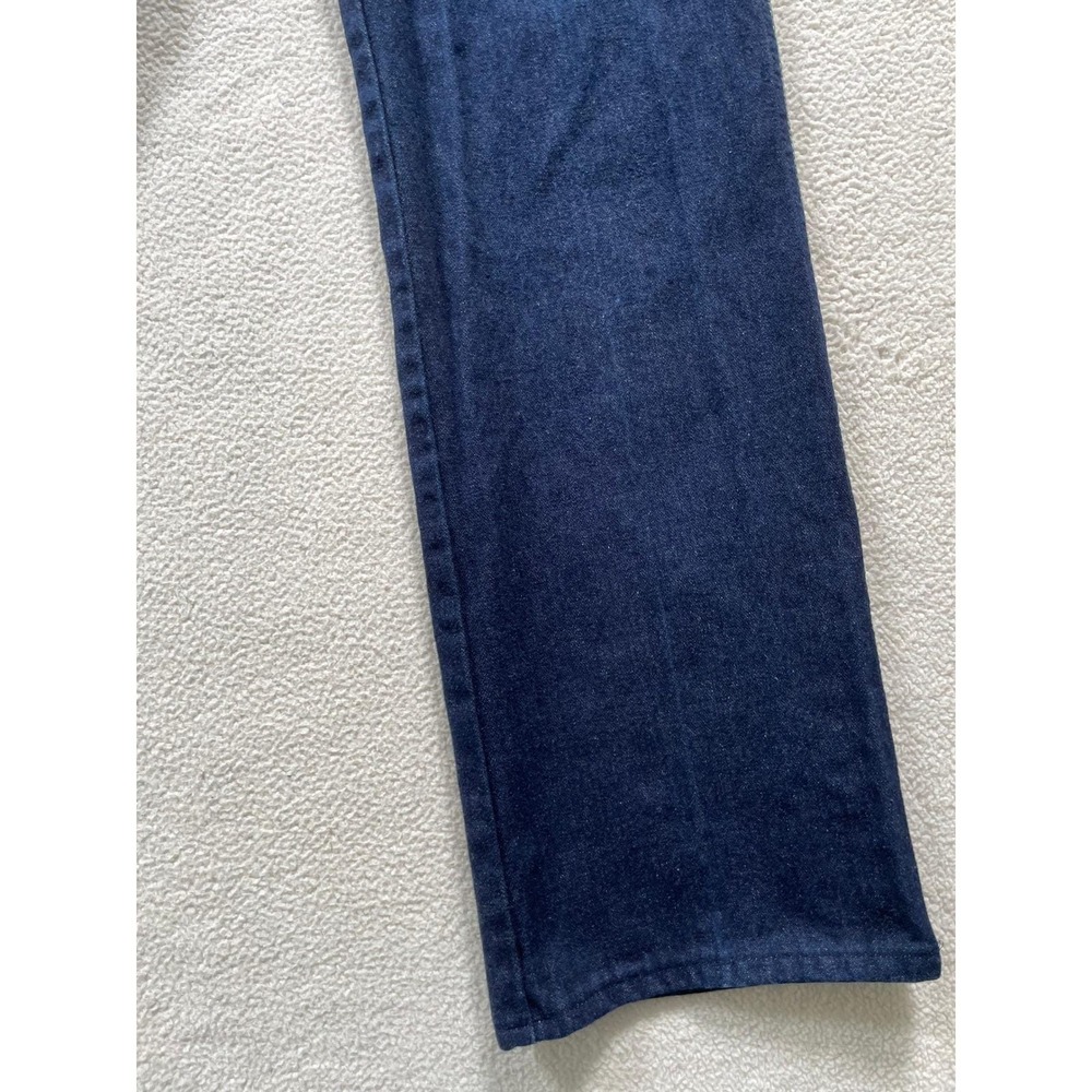 Vintage Jordache Mens 38 Jeans Dark Blue High Rise Straight Leg Thick Stitch - Picture 9 of 16
